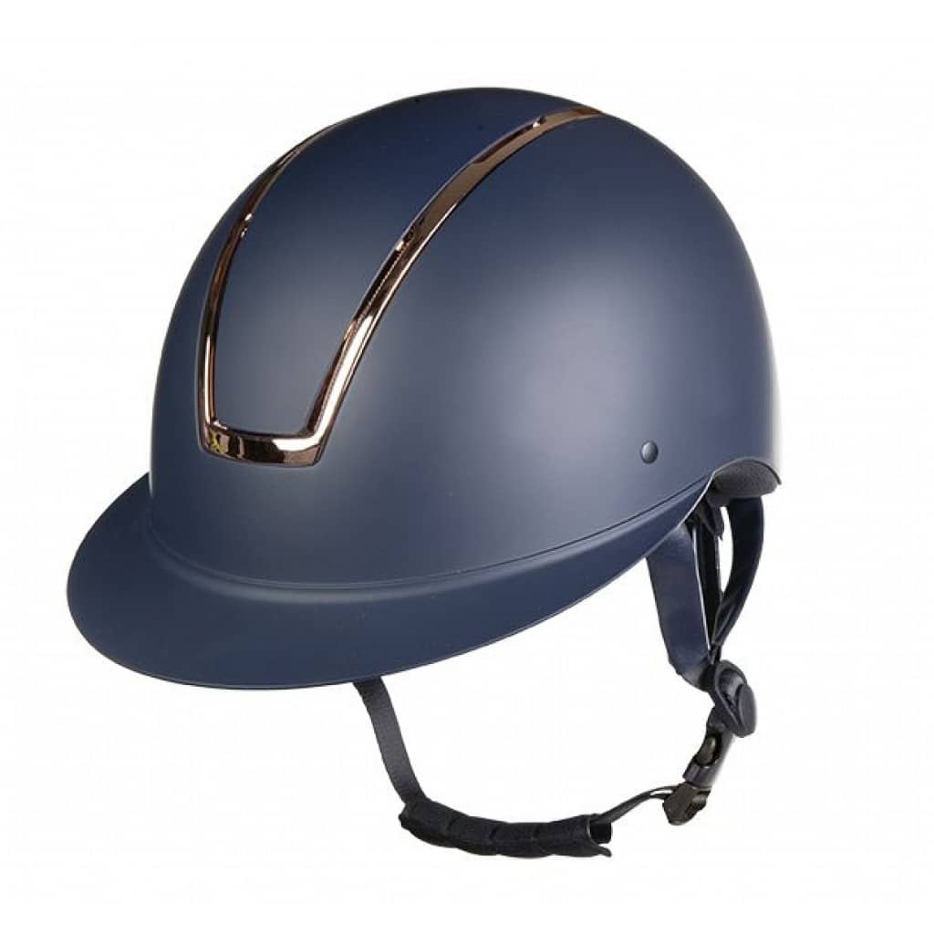 Ridhjälm Lady shield HKM marinblå/rosguld