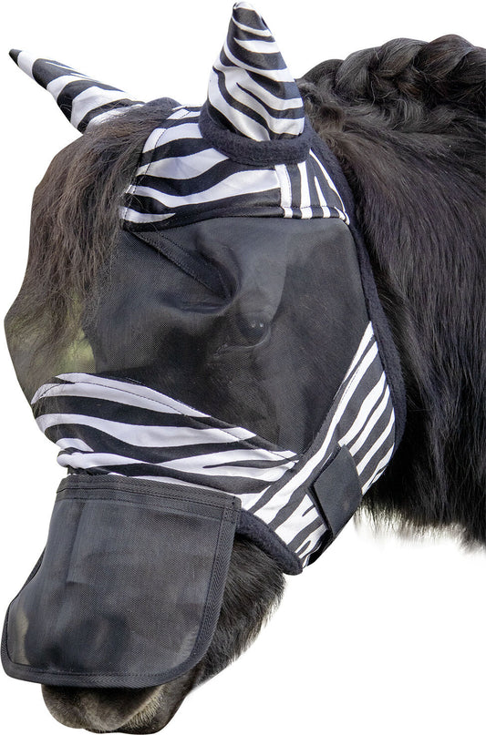 Flughuva med nosskydd zebra shetland/minishetland