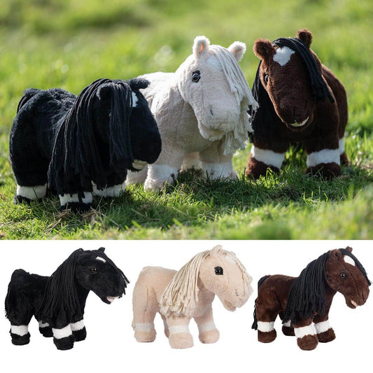 Cuddle Pony från HKM - Mjuk leksakshäst med flätbar man & tillbehör säljs av Fåglasång