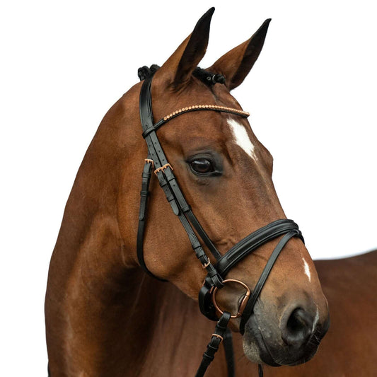 Träns Rosegold Glamour ink tyglar | Fåglasång Hästsport säljs av Fåglasång
