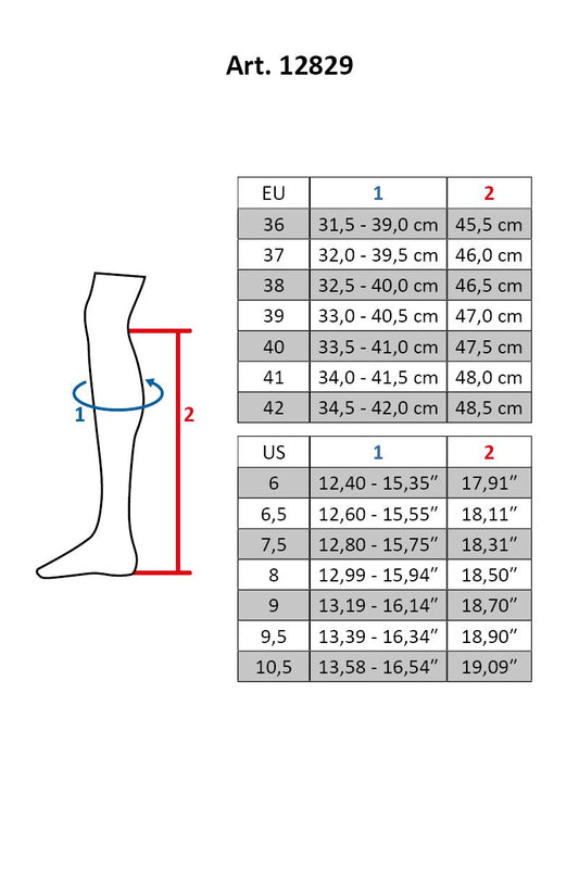 Måttabell för tyska hkm ridstövel Lace
