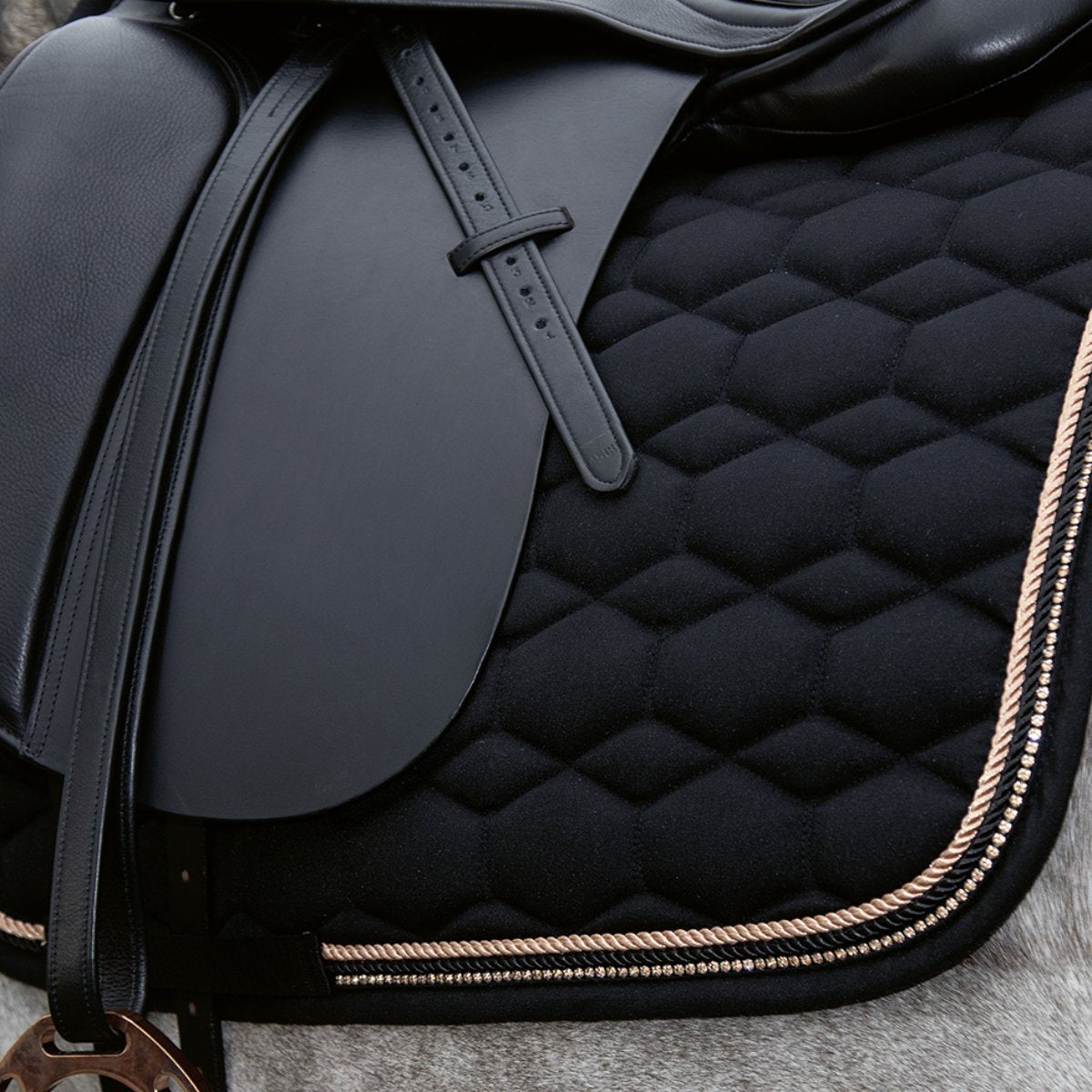 Schabrak Rosegold Glamour, svart/rosegold, på häst 3