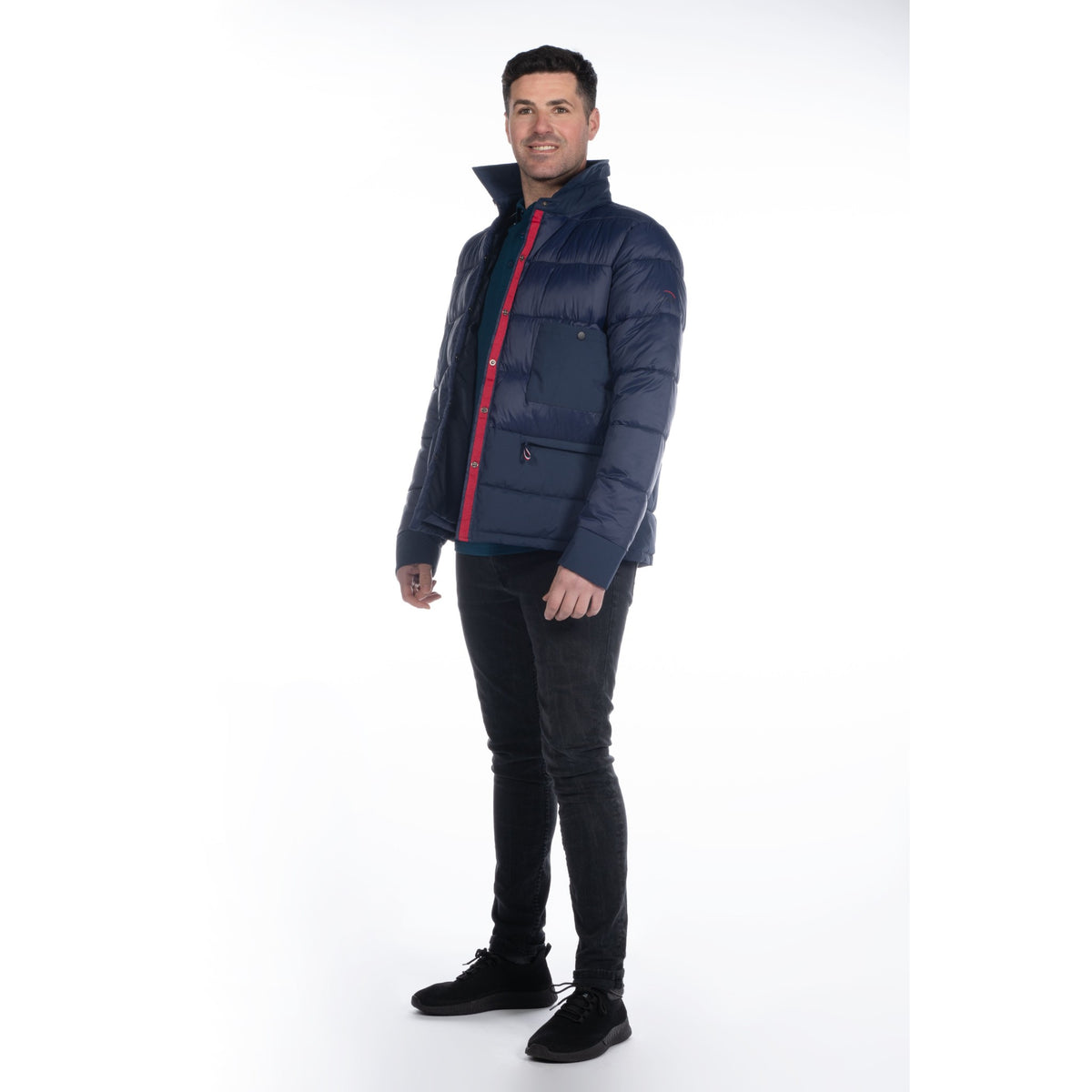 Quiltad jacka Derby Mörkblå, outfit från sidan