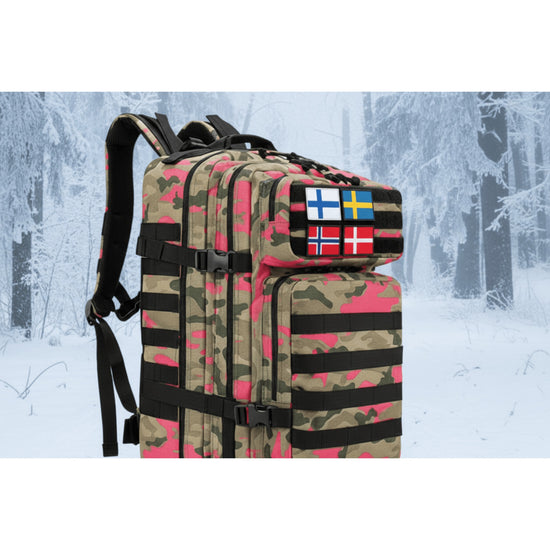 Nordic Ryggsäck kamouflage med nordiska flaggor