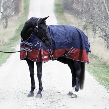 regntäcke halvhals på en häst