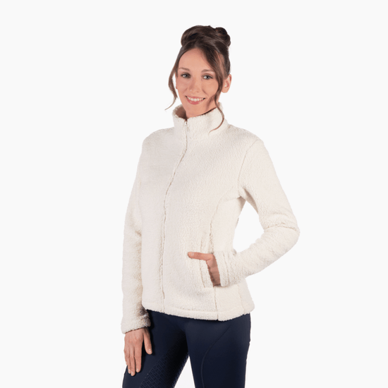 Fleecejacka HKM Creme – Varm och mjuk ridjacka -  från  Fåglasång 